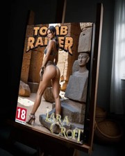 TELA Tomb Raider Lara Croft in Egitto 40x30CM Jacob Hitt con certificato di autenticità