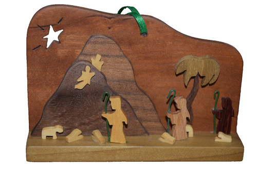 Ornamento vintage legno tre - in,