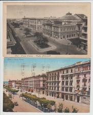 2 ANTICHE CARTOLINE DI BARI - TEATRO PETRUZZELLI E CORSO CAVOUR - FORM. PICCOLO
