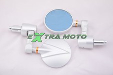 Specchietti ergal CNC tondi da manubrio, alluminio, cafe racer, argento-oro
