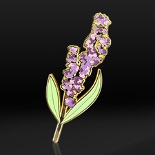 Spilla smaltata fiore lavanda