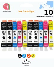 10 cartucce compatibili per HP 364 XL PhotoSmart C309g C309h C309n C310b C310c