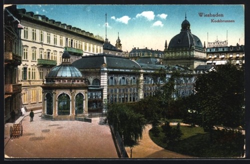 Cartolina wiesbaden fontana - cartolina,
