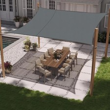 Vela quadrata tenda ombreggiante telo sole ombra giardino parasole 2.5x2.5m grig