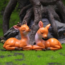2x Figurine di cervi in