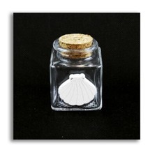 27810 Bomboniere 24pezzi Barattolo in Vetro Icona in Legno Bianco Conchiglia Cap