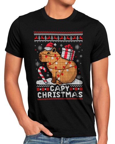 Shirt uomo capybara xmas - t-shirt,