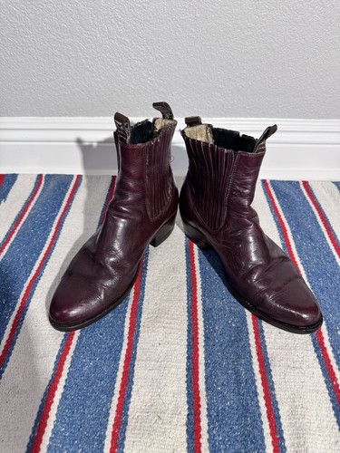 Red leather charros boots for - red,