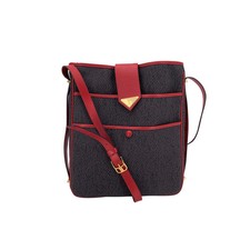 Borsa tote in tela vinilica testurizzata grigia Yves Saint Laurent, rossa