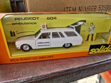 Solido ref  23 Peugeot 504 break ambulance Municipale 1/43 État Comme Neuf 