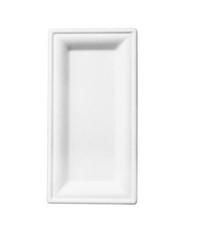 100 Piatti rettangolari 26x13 cm Monouso in Bagassa 100% Compostabili Ecologici