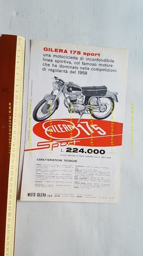 Gilera 175 sport - 1959, depliant