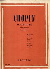 CHOPIN MAZURCHE PER PIANOFORTE (Brugnoli-Montani)-1977 RICORDI E. .R. 2485