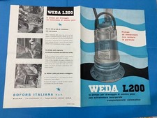WEDA L 200 POMPA AD IMMERSIONE DRENAGGIO  DEPLIANT OPUSCOLO PUBBLICITARIO.