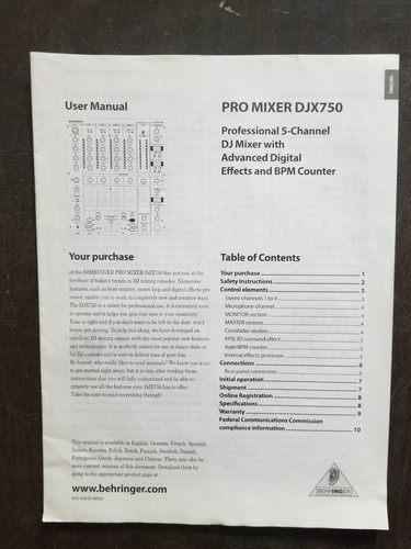 Behringer pro mixer djx750 - djx750, 5