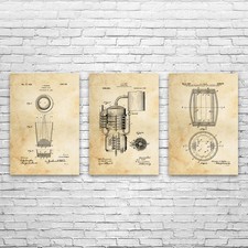 Bar Patent Wall Art Set di 3