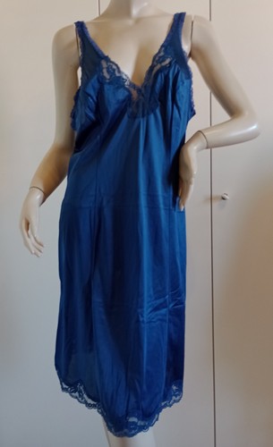 Vintage sottoveste nylon blu - nylon,