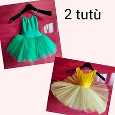 2 Tutù danza classica bimba tg. 6/8 anni colore giallo e verde