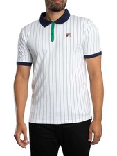 Fila Uomo Polo a righe vintage classica BB1, bianca
