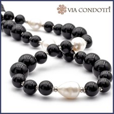 Collana in Onice nero e Perle