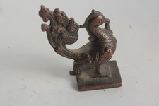 Antica statuetta pavone bronzo