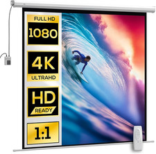 Schermo per Proiettore Motorizzato Da 92 Pollici 1:1 Con Telecomando, Telo Proie