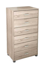 CASSETTIERA MODERNA 6 CASSETTI 119*68*40 cm SETTIMINO DE LUX ROVERE SBIANCATO