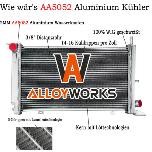 Radiatore alluminio mm - in,