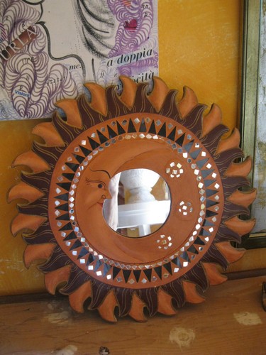 Specchio etnico sole luna - , 40