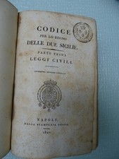 CODICE REGNO DELLE DUE SICILIE-LEGGI CIVILI-NAPOLI 1842-CON AGGIUNTE MANOSCRITTE