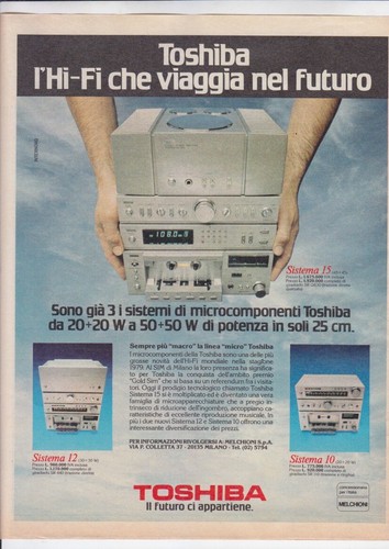 Toshiba pubblicità anno - toshiba, hi-fi