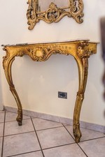 Consolle barocca dorata con