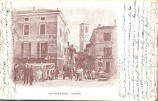 dq10 cartolina chiari via stazione provincia di brescia 1906 super!