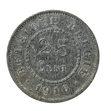 [NC] BELGIO - 25 CENT 1916 - ZINCO (nc235a)