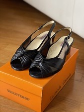 Sandali Donna tacco medio/basso “Valleverde ” in pelle natur. Nappa mis. 41 Nere