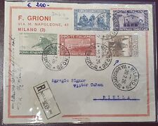 1926 BUSTA RACC. DA MILANO A BIELLA CON FRANCOBOLLI SAN FRANCESCO CAT. E. 680,00