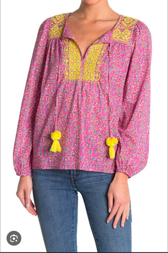 Top contadino boho cotone