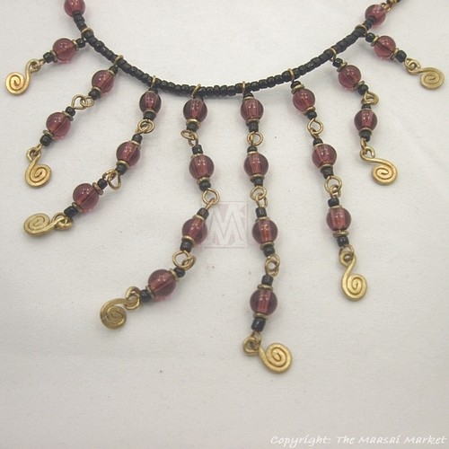 Collana lampadario perle masai - collana,