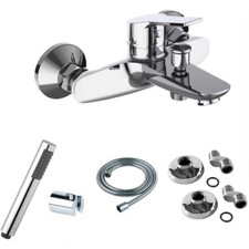 MISCELATORE VASCA SERIE MILANO LUXURY + DOCCETTA TONDA + ACCESSORI MONTAGGIO