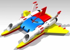 big shooter jeeg robot d'acciaio trasformer file 3d  stampa mecha Miwa anni 80