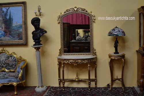 Console dorata mezzo giro - , con