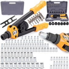 KIT 125 PZ RIVETTATRICE PER INSERTI RIVETTI FILETTATI FILETTI M3-M12