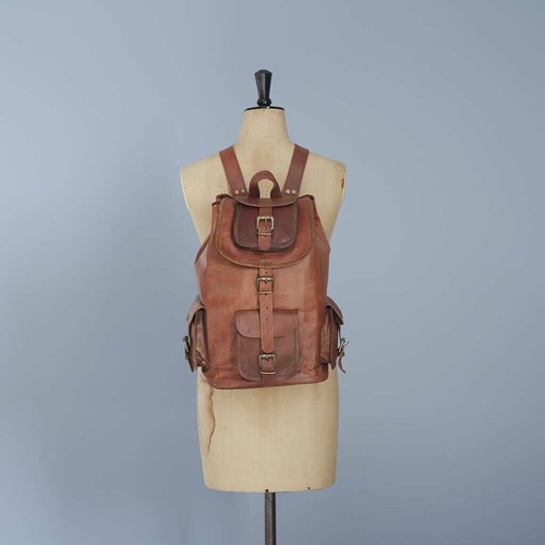 Zaino borsa pelle marrone