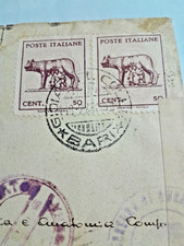 1945 coppia lupa SU LETTERA CON FASCETTA DI CENSURA e TIMBRO A.C.S.  VEDI