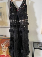 Abito vestito pizzo nero fatto