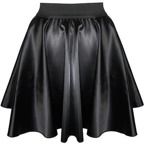 Minigonna raso nero donna