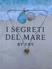 Collana Donna In Vetro Marino Fatto A Mano Con Orecchini In Omaggio