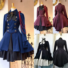 Costume cosplay Halloween donna gotico Lolita vestito fiocco nero pizzo taglie forti 5XL