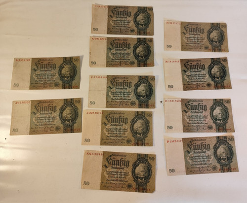 11x reichbanknote banconota - banconota, 50