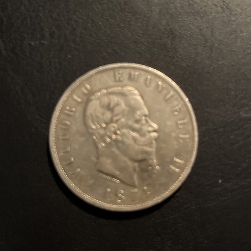 Moneta lire 1874 argento - 5,